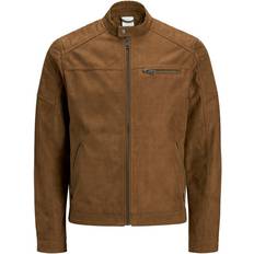 Herre - Skinnjakker Jack & Jones Faux Leather Jacket - Brown/Cognac