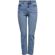 Damen Jeans Only Emily Life Hw Ankle Straight Fit Jeans - Blue/Medium Blue Denim