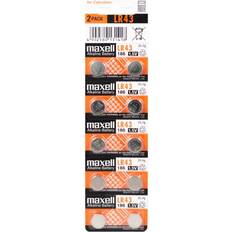 Klokkebatterier Batterier & Ladere Maxell LR43 Alkaline Compatible 10-pack