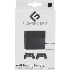 PlayStation 4 Controller & Console Stands Floating Grip PS4 Console and Controllers Wall Mount - Black