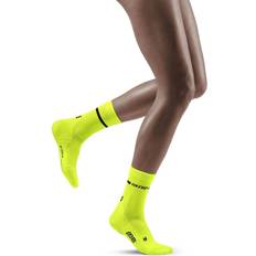 CEP Compression Mid Cut Socks Women - Neon Yellow/Black