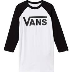 Hvite Overdeler Vans Kid's Classic Raglan T-Shirt - White/Black (VN0003P3YB2)
