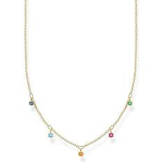 Gold Halsketten Thomas Sabo Charm Club Necklace - Gold/Multicolour