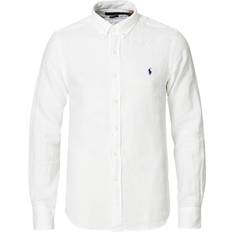 Herre Skjorter på salg Polo Ralph Lauren Linen Button Down Shirt - White