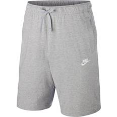 Grau - Herren Shorts Nike Club Fleece Short - Dark Grey Heather/White