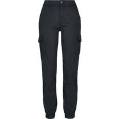 Cargohosen - Damen Urban Classics Ladies High Waist Cargo Pants - Black
