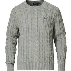 Polo Ralph Lauren Herren - Strickpullover Polo Ralph Lauren Cable-Knit Cotton Sweater - Fawn Grey Heather