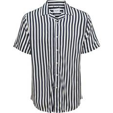 Viskose Hemden Only & Sons Striped Short Sleeved Shirt - Blue/Dress Blues