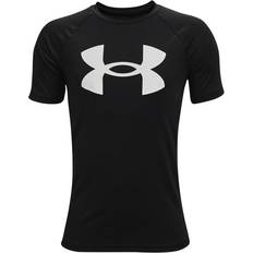 Schwarz Oberteile Under Armour Boy's Tech Big Logo T-Shirt - Black/White