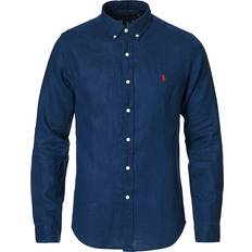 Lin Skjorter Polo Ralph Lauren Linen Button Down Shirt - Newport Navy