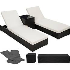 Tectake Gartenmöbel tectake 2 Sunloungers with Protective Cover