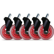 L33T Gaming stoler L33T 3 Inch Universal Red Gaming Chair Casters - 5 Pieces
