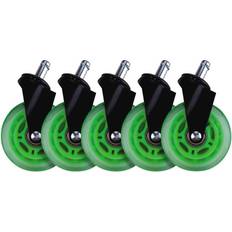 L33T Gaming stoler L33T 3 Inch Universal Green Gaming Chair Casters - 5 Pieces