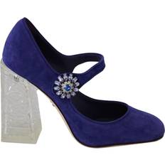 Dolce & Gabbana High Heel Heels & Pumps Dolce & Gabbana Suede Crystal Heels - Blue