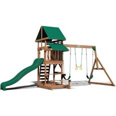 Plastic Playhouse Belmont Play Tower with Swings & Slide