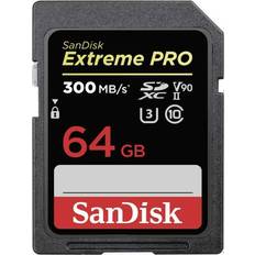 64 GB Minnekort SanDisk Extreme Pro SDXC Class 10 UHS-II U3 ​​V90 300/260MB/s 64GB