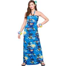 Nord-Amerika Kostymer & Klær Wicked Costumes Hawaii Maxi Dress Blue Palm