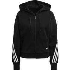 Adidas Gensere adidas Sportswear Wrapped 3-Stripes Full-Zip Hoodie - Black/White