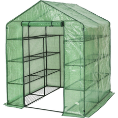 tectake Greenhouse with Tarpaulin 2.1m² Rustfritt stål Plast