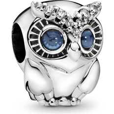Jewelry Pandora Sparkling Owl Charm - Silver/Blue/Transparent