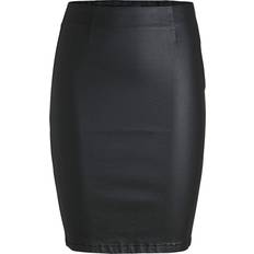 Pieces Elastan / Lycra / Spandex Skjørt Pieces Coated Mini Skirt - Black