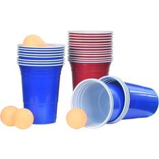 vidaXL Plastic Cups Beer Pong Blue/Red 100-pack