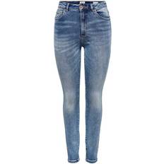 Only Mila High Waist Skinny Ankle Jeans - Blue/Medium Blue Denim