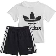 Hvite Andre sett adidas Infant Trefoil Shorts Tee Set - White/Black (FI8318)