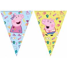 Festdekorasjoner Peppa Pig Flag Line Blue/Pink