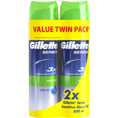 Barberskum & Barbergel Gillette Series Sensitive Shave Gel 200ml 2-pack