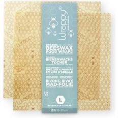 Wrappy Recyclable Beeswax Food Wrapping L Kjøkkenutstyr 2st