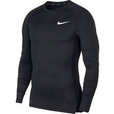 Nike Base Layers Nike Pro Tight-Fit Long-Sleeve Top Men - Black/White