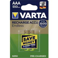 Varta Akkus - Wiederaufladbare Standardakkus Batterien & Akkus Varta AAA Recharge Accu Endless 550mAh 2-pack