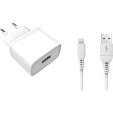 Lightning - Mobilladere Batterier & Ladere Gear by Carl Douglas Charger 220V 1xUSB 1A Lightning Cable 1m MFI