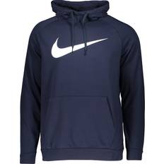 Nike blue hoodie Nike Dri-Fit Pullover Swoosh Hoodie - Blue/White