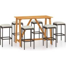 Outdoor Bar Sets vidaXL 3067965 Outdoor Bar Set, 1 Table incl. 6 Chairs