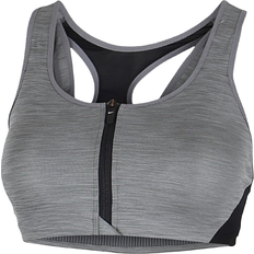 Nike Dri-Fit Shape Padded Zip-Front Sports Bra - Smoke Grey/Pure/Black/White