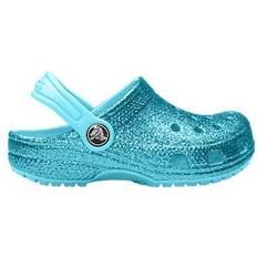Crocs Kid's Classic Glitter Clog - Ice Blue