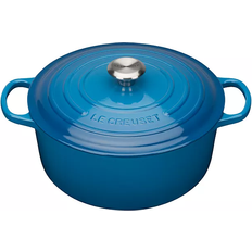 Le Creuset Marseille Blue Signature Cast Iron Round with lid 1.4 gal 10.2 "