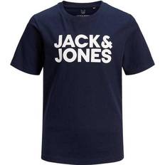 Blau Oberteile Jack & Jones Boy's Drenge Logo T-shirt - Blue/Navy Blazer