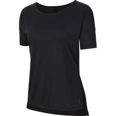 Nike Yoga Women's Short-Sleeve Top - Black/Dark Smoke Gray