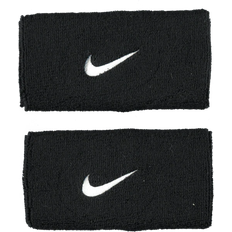 Svettebånd Nike Swoosh Doublewide Wristband - Black/White