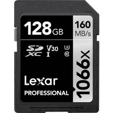 LEXAR 128 GB Minnekort & minnepenner LEXAR Professional SDXC Class 10 UHS-I U3 V30 160/120 MB/s 128GB (1066x )