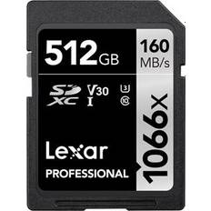 512 GB - SDXC Minnekort LEXAR Professional SDXC Class 10 UHS-I U3 V30 1066x 512GB