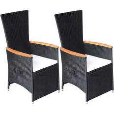 Rattan reclining chair Patio Furniture vidaXL 47683 2-pack Garden Dining Chair