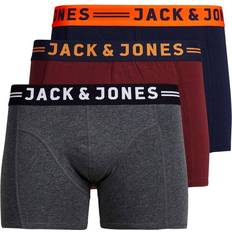 Baumwolle Boxershorts Jack & Jones Boy's Logo Trunks 3-pack - Red/Dark Grey Melange (12149294)