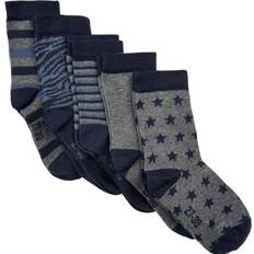 Zebramuster Socken Minymo Socks 5-pack - Dark Grey Melange (5079-131)