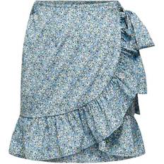 Rüschen Röcke Only Olivia Wrap Skirt - Blue/Dusk Blue