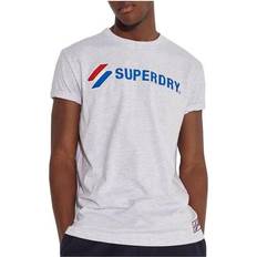 Superdry Sportstyle Application T-shirt - Mottled White