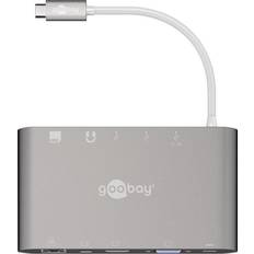 Usb 3.0 til hdmi adapter Capture- & TV-kort Goobay USB C - VGA/RJ45/HDMI/USB A/3.5mm M-F Adapter